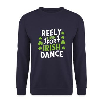 Irish Dance Irischer Tanz - Unisex Pullover - Navy - Vorne - Alina (178cm) & Michal (187cm)