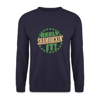 Irish Dance Irischer Tanz - Unisex Pullover - Navy - Vorne - Alina (178cm) & Michal (187cm)