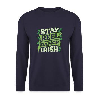 Irish Dance Irischer Tanz - Unisex Pullover - Navy - Vorne - Alina (178cm) & Michal (187cm)