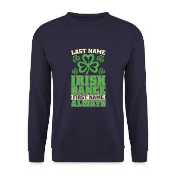 Irish Dance Irischer Tanz - Unisex Pullover - Navy - Vorne - Alina (178cm) & Michal (187cm)