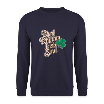 Irish Dance Irischer Tanz - Unisex Pullover - Navy - Vorne - Alina (178cm) & Michal (187cm)