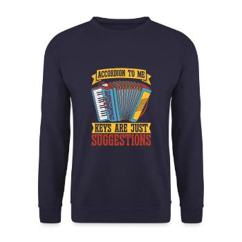 Accordéon - Sweat-shirt Unisexe - marine - Devant - Alina (178cm) & Michal (187cm)