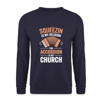 Accordéon - Sweat-shirt Unisexe - marine - Devant - Alina (178cm) & Michal (187cm)