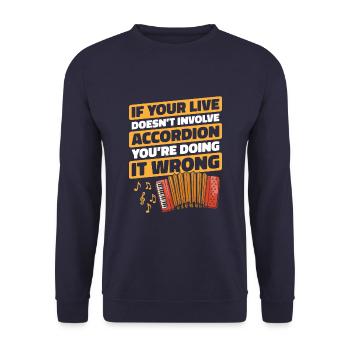 Accordéon - Sweat-shirt Unisexe - marine - Devant - Alina (178cm) & Michal (187cm)