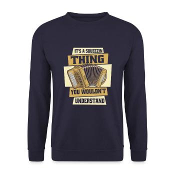 Akkordeon - Unisex Pullover - Navy - Vorne - Alina (178cm) & Michal (187cm)