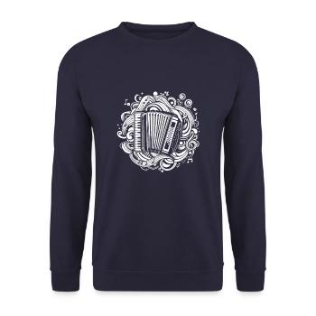 Akkordeon - Unisex Pullover - Navy - Vorne - Alina (178cm) & Michal (187cm)