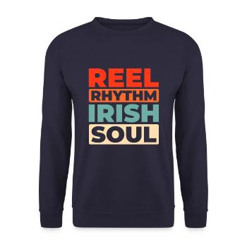 Irish Dance Irischer Tanz - Unisex Pullover - Navy - Vorne - Alina (178cm) & Michal (187cm)