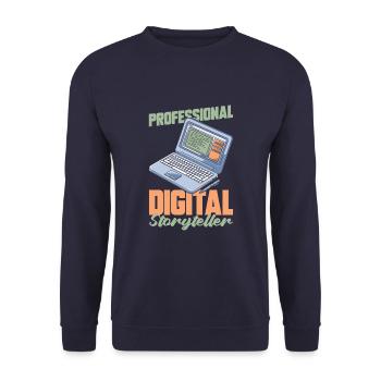 Blogger Blogging - Unisex Sweatshirt - navy - Front - Alina (178cm) & Michal (187cm)