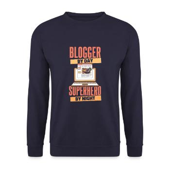 Blogger Blogging - Unisex Sweatshirt - navy - Front - Alina (178cm) & Michal (187cm)