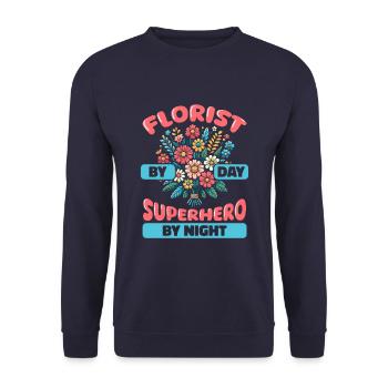 Florist Floristry Florist - Unisex Sweatshirt - navy - Front - Alina (178cm) & Michal (187cm)