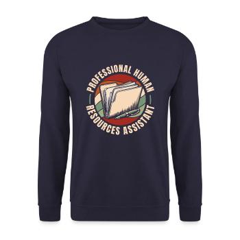 Hr Assistent - Unisex Pullover - Navy - Vorne - Alina (178cm) & Michal (187cm)