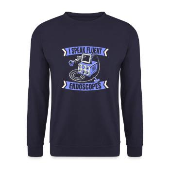 Endoscopy Technician - Unisex Sweatshirt - navy - Front - Alina (178cm) & Michal (187cm)