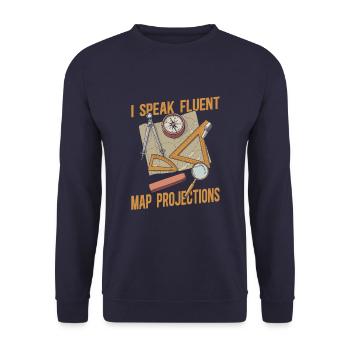Cartographe - Sweat-shirt Unisexe - marine - Devant - Alina (178cm) & Michal (187cm)