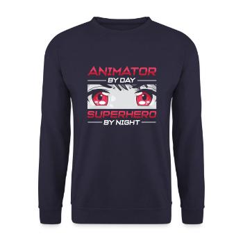 Animateur - Sweat-shirt Unisexe - marine - Devant - Alina (178cm) & Michal (187cm)
