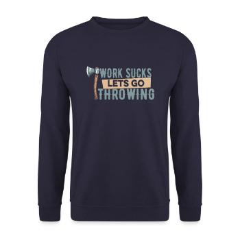 Axe Throwing Axe Thrower - Unisex Sweatshirt - navy - Front - Alina (178cm) & Michal (187cm)