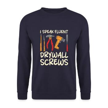 Drywall Installer - Unisex Sweatshirt - navy - Front - Alina (178cm) & Michal (187cm)