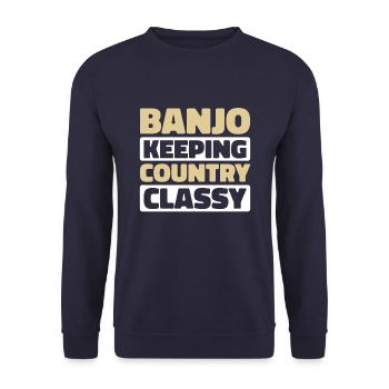 Banjo - Unisex Sweatshirt - navy - Front - Alina (178cm) & Michal (187cm)