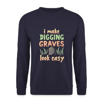 Gravedigger Funeral Assistant - Unisex Sweatshirt - navy - Front - Alina (178cm) & Michal (187cm)
