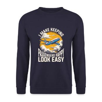 Flight Attendant Stewardess - Unisex Sweatshirt - navy - Front - Alina (178cm) & Michal (187cm)