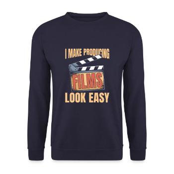 Film producer - Unisex Sweatshirt - navy - Front - Alina (178cm) & Michal (187cm)
