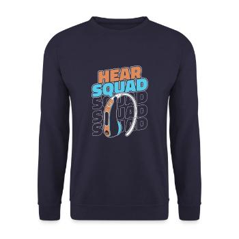 Hearing aid specialist Kader - Unisex Sweatshirt - navy - Front - Alina (178cm) & Michal (187cm)