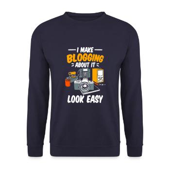 Blogger Blogging - Unisex Sweatshirt - navy - Front - Alina (178cm) & Michal (187cm)