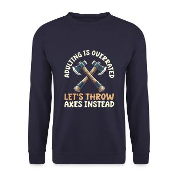 Axe Throwing Axe Thrower - Unisex Sweatshirt - navy - Front - Alina (178cm) & Michal (187cm)