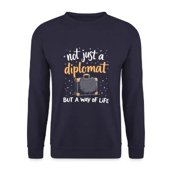 Diplomat - Unisex Sweatshirt - navy - Front - Alina (178cm) & Michal (187cm)