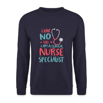 Specialist nurse - Unisex Sweatshirt - navy - Front - Alina (178cm) & Michal (187cm)