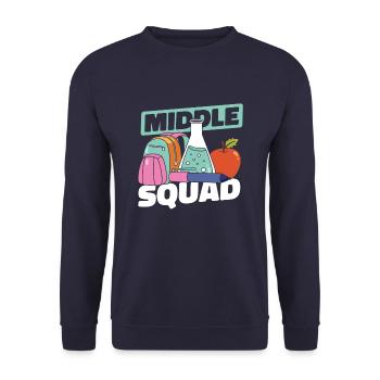Middle School Teacher Cadre - Unisex Sweatshirt - navy - Front - Alina (178cm) & Michal (187cm)