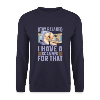 MRT Technologist - Unisex Sweatshirt - navy - Front - Alina (178cm) & Michal (187cm)
