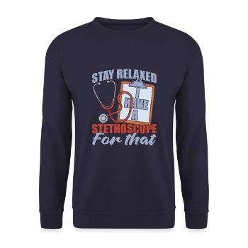 Assistante médicale - Sweat-shirt Unisexe - marine - Devant - Alina (178cm) & Michal (187cm)