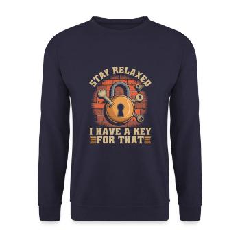 Locksmith - Unisex Sweatshirt - navy - Front - Alina (178cm) & Michal (187cm)