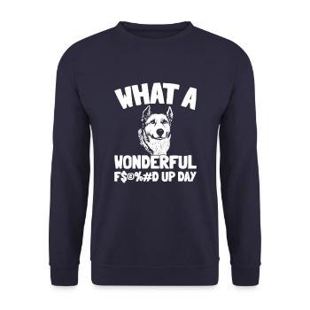 Australian Cattle Dog Fucked Up Day - Sweat-shirt Unisexe - marine - Devant - Alina (178cm) & Michal (187cm)