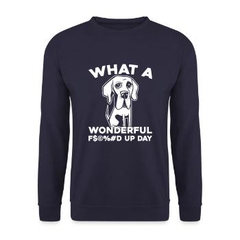 Great Dane Fucked Up Day - Unisex Sweatshirt - navy - Front - Alina (178cm) & Michal (187cm)