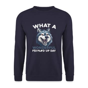Journée du loup foutu en l’air - Sweat-shirt Unisexe - marine - Devant - Alina (178cm) & Michal (187cm)