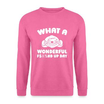 Faultier Fucked Up Day - Unisex Pullover - Pink - Vorne