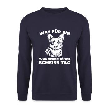 Australischer Rinderhund - Unisex Pullover - Navy - Vorne - Alina (178cm) & Michal (187cm)