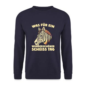 Zebra Halten Sie Bitte Die Fresse - Unisex Pullover - Navy - Vorne - Alina (178cm) & Michal (187cm)