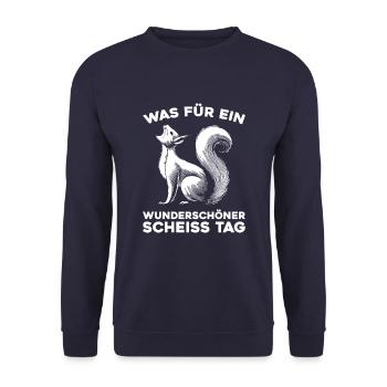 Eichhörnchen Halten Sie Bitte Die Fresse - Unisex Pullover - Navy - Vorne - Alina (178cm) & Michal (187cm)