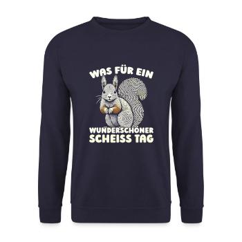 Eichhörnchen Halten Sie Bitte Die Fresse - Unisex Pullover - Navy - Vorne - Alina (178cm) & Michal (187cm)