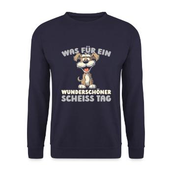 Schnauzer Hund Halten Sie Bitte Die Fresse - Unisex Pullover - Navy - Vorne - Alina (178cm) & Michal (187cm)