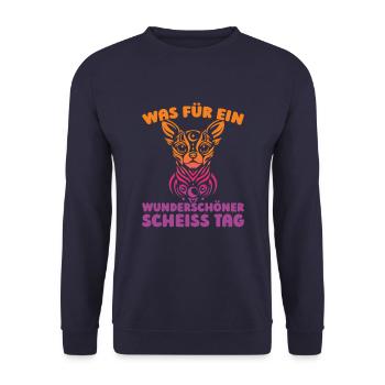 Chihuahua please keep your mouth shut - Unisex Sweatshirt - navy - Front - Alina (178cm) & Michal (187cm)