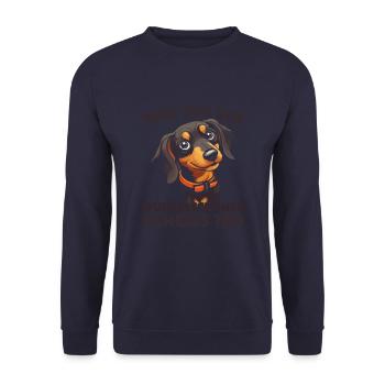 Dachshund Dachshund Please keep your mouth shut - Unisex Sweatshirt - navy - Front - Alina (178cm) & Michal (187cm)