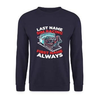 Sim Racing - Unisex Sweatshirt - navy - Front - Alina (178cm) & Michal (187cm)