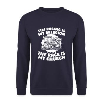 Sim Racing - Unisex Sweatshirt - navy - Front - Alina (178cm) & Michal (187cm)