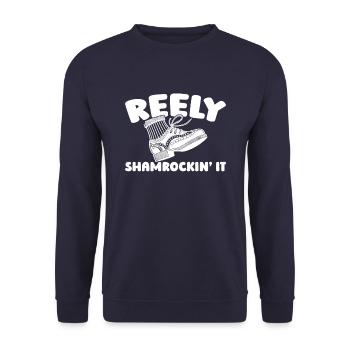 Irish Dance Irischer Tanz - Unisex Pullover - Navy - Vorne - Alina (178cm) & Michal (187cm)