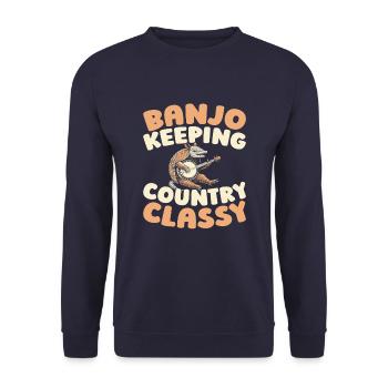 Banjo - Unisex Sweatshirt - navy - Front - Alina (178cm) & Michal (187cm)