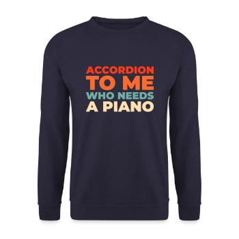 Accordéon - Sweat-shirt Unisexe - marine - Devant - Alina (178cm) & Michal (187cm)