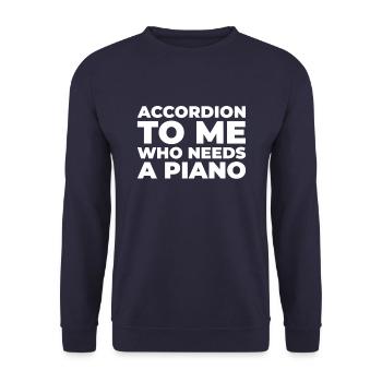 Accordéon - Sweat-shirt Unisexe - marine - Devant - Alina (178cm) & Michal (187cm)
